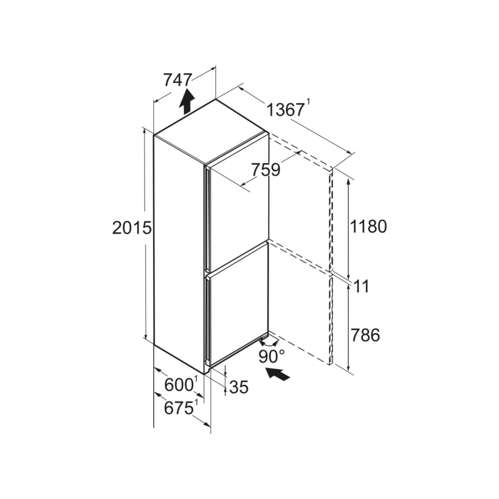 Liebherr CNsfa 7723 Frigo-Congelatore Combinato NoFrost, 201,5 x 75 cm | DueG Store