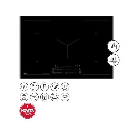 AEG NIK85M30FB: индукция 80 см с сенсорным кипением и двойным мостом