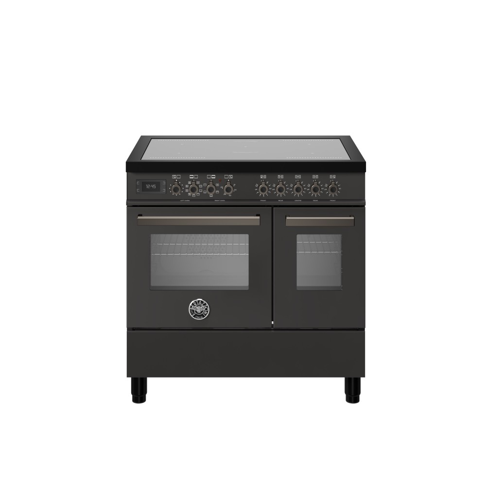 Bertazzoni PRO95I2E - Cuisinière à induction 5 zones 90 cm + friteuse à air | Format compact | Boutique DueG