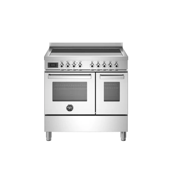 Bertazzoni PRO95I2E - Cuisinière à induction 5 zones 90 cm + friteuse à air | Format compact | Boutique DueG