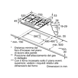 Plan de cocina de gas Bosch PGM7B5K90 75cm ← Burner Wok 3,3kW tención DueG Store