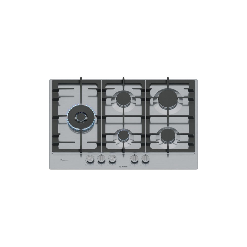 Gas hob BOSCH PCS7A5I90, 5个燃烧器, FastWok 5 kW, FlameSelection, 双功能