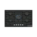 Gas hob BOSCH PPQ7A6I40 - 5 burners, FastWok 4 kW, black tempered glass 75 cm
