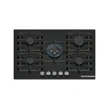 Piano cottura a gas BOSCH PPQ7A6I40 - 5 bruciatori, FastWok 4 kW, vetro temperato nero 75 cm