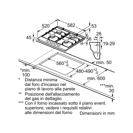 SIEMENS EC6A5HI90 Gasherd - turbo Wok 3.5 kW, stepFlame, Edelstahl | DueG Store
