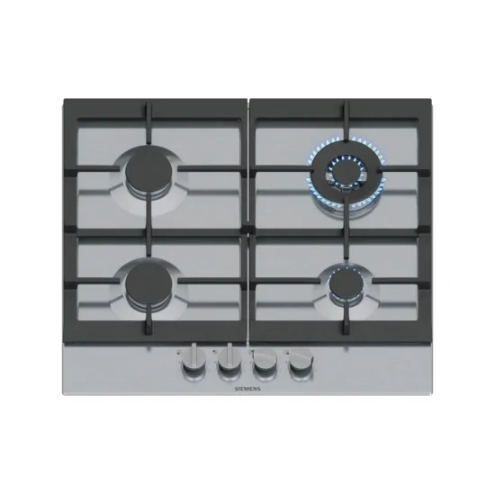 Manguera de gas SIEMENS EC6A5HI90 - 4 quemadores, turboWok 3.5 kW, acero inoxidable 60 cm