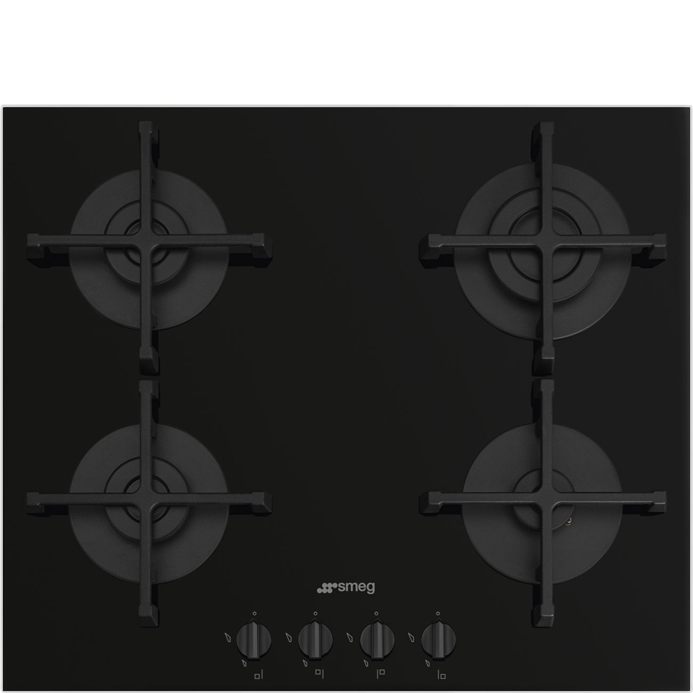 SMEG PV264B 60см газовой плита стеклянного стекла на сталь