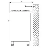 Lofra PNMD126GV+E/2CI Cuisinière 120cm Noir Mat – Four Gaz + Électrique