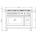 Lofra PNMD126GV+E/2CI Cuisinière 120cm Noir Mat – Four Gaz + Électrique