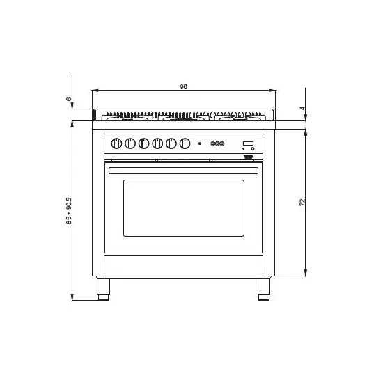 "Lofra PLG96MFT/C con 5 fuochi a gas"