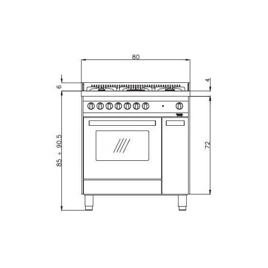 "Forno a gas ventilato Lofra MT86GV/C"