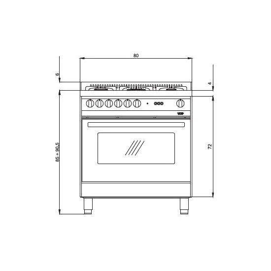 "Forno a gas ventilato Lofra MG86GV/C"