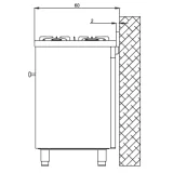 "Lofra MG86GV/C con 5 fuochi"