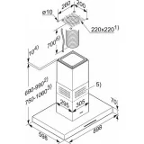 Miele PUR 98 D: Capucha aislada 90cm Clase de acero inoxidable A