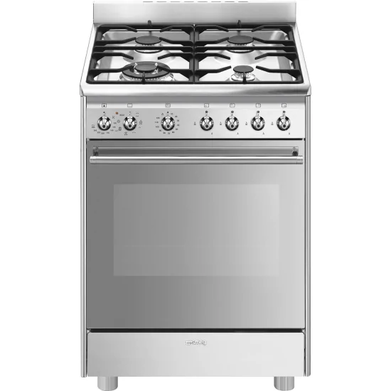 "Cucina a gas Smeg CX68MF8-2 in acciaio inox"