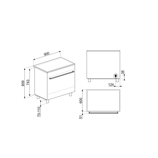Смег C9IMN2: индукционная кухня 90 см черный