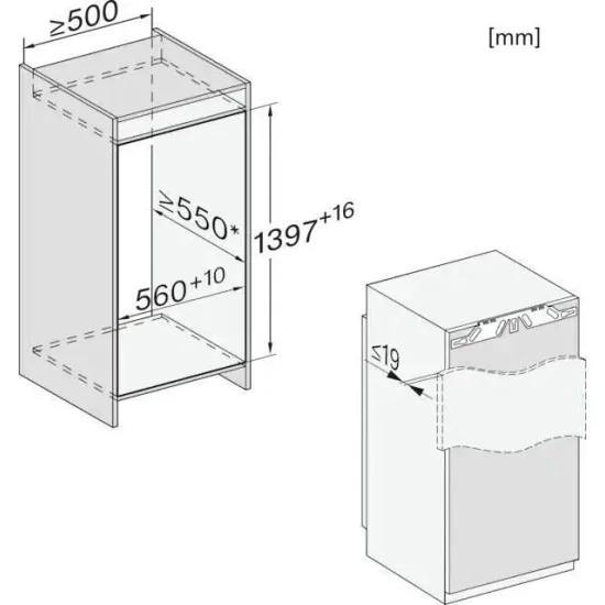 Miele K 7438 d | Refrigerador incorporado 140 cm Clase D