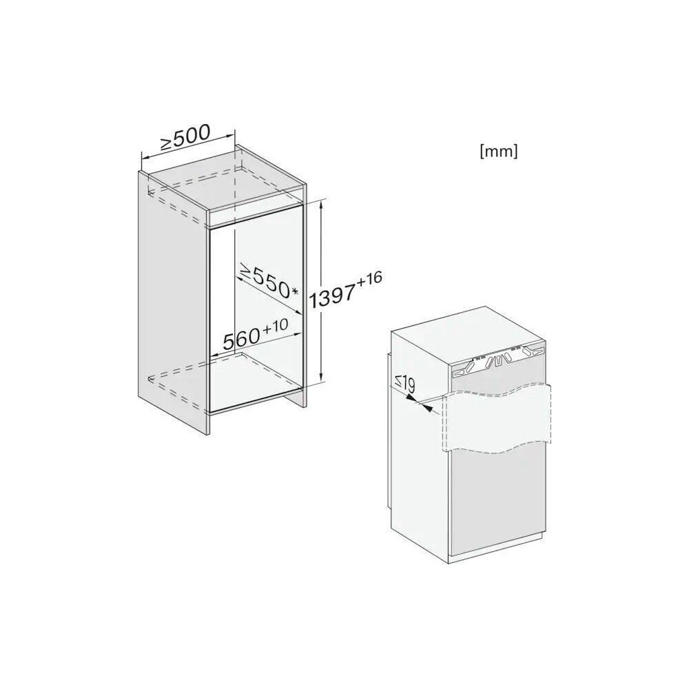 Miele K 7438 D | Frigorifero Incasso 140 cm Classe D
