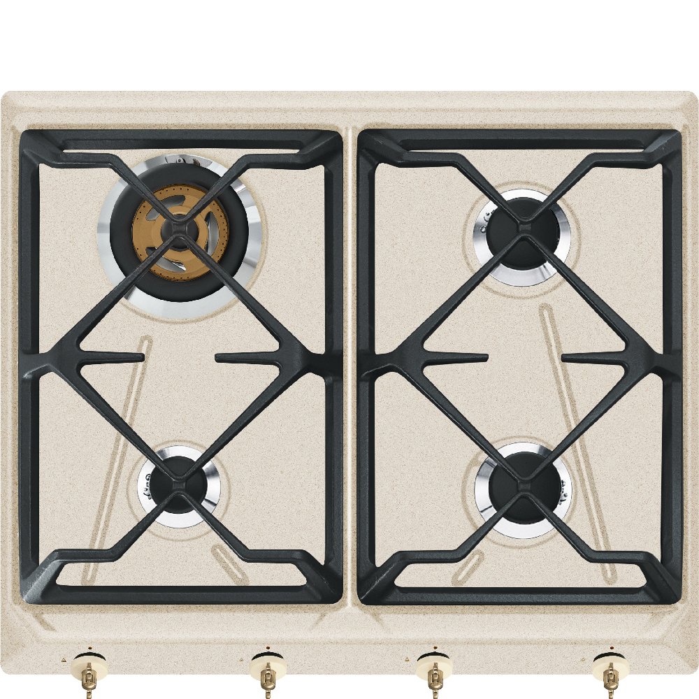 "Piano cottura a gas Smeg SRV864AVOGH2 panna"