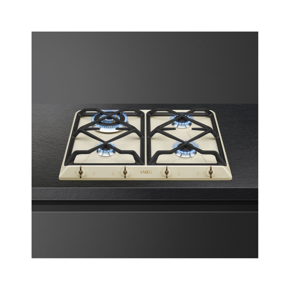 "Piano cottura a gas Smeg SRV864POGH panna"