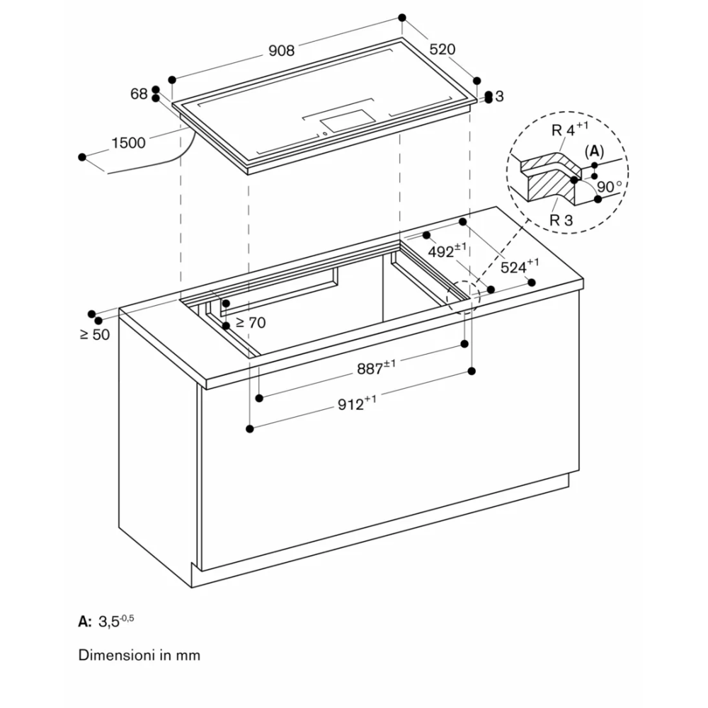 "Comandi touch del piano cottura Gaggenau CX492111"