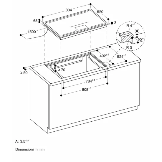 "Design in acciaio del piano cottura Gaggenau CX482111"