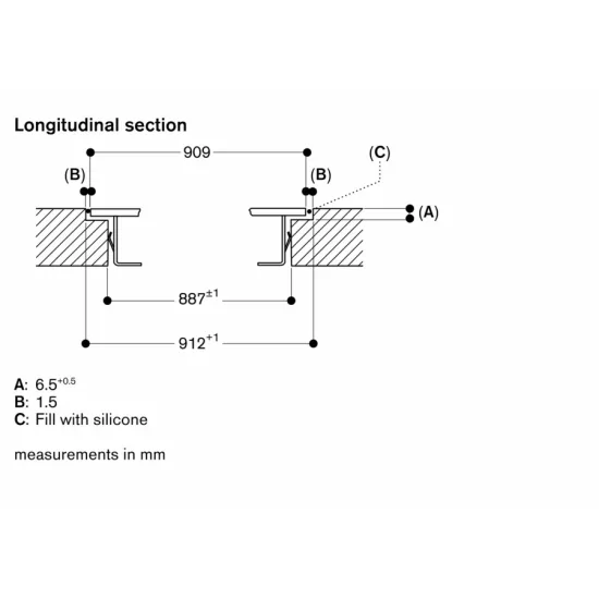 "Installazione a filo top piano cottura Gaggenau VI492105"