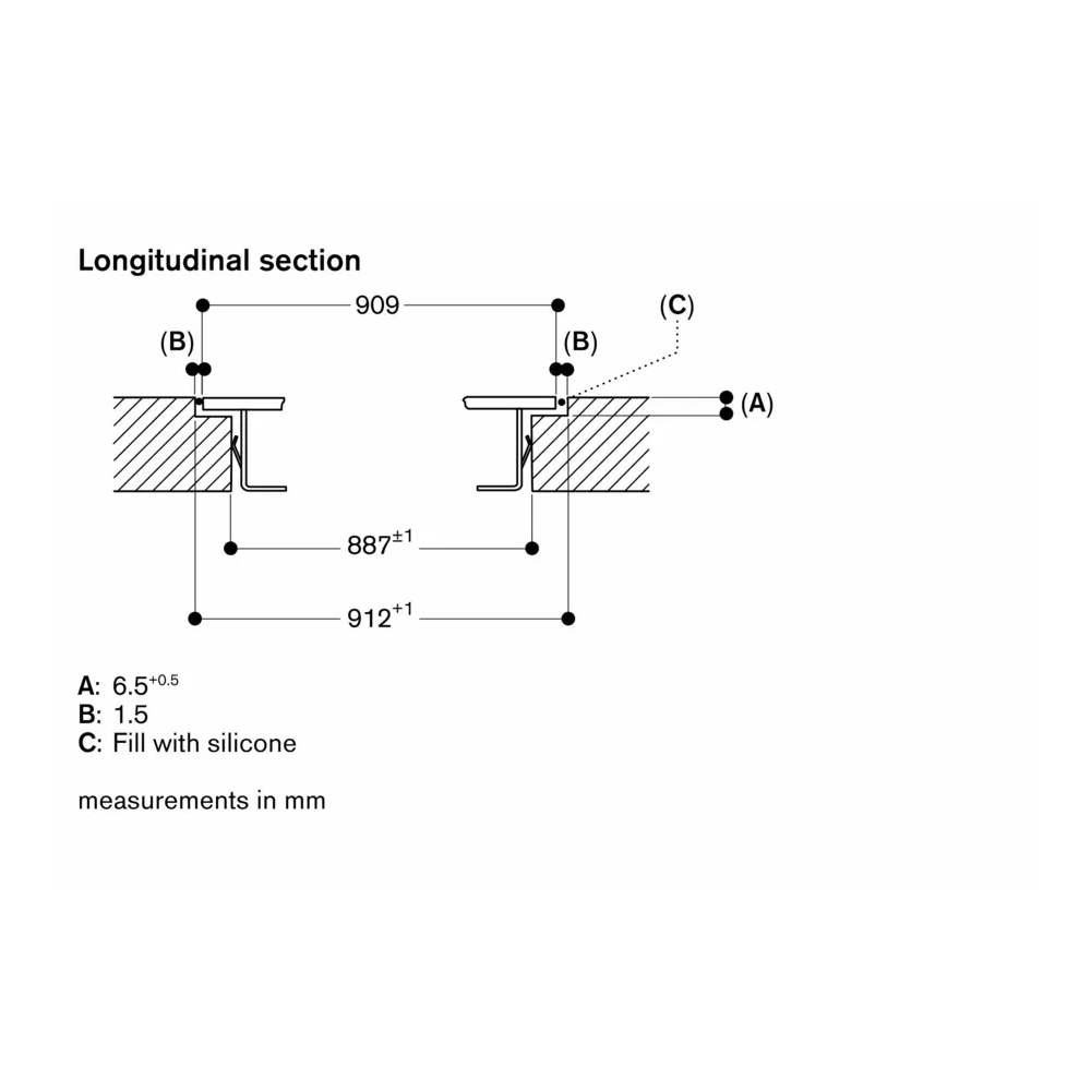 "Installazione a filo top piano cottura Gaggenau VI492105"