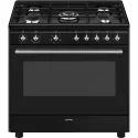 "Cucina a gas Smeg CX91GMBL 90x60 cm nero"