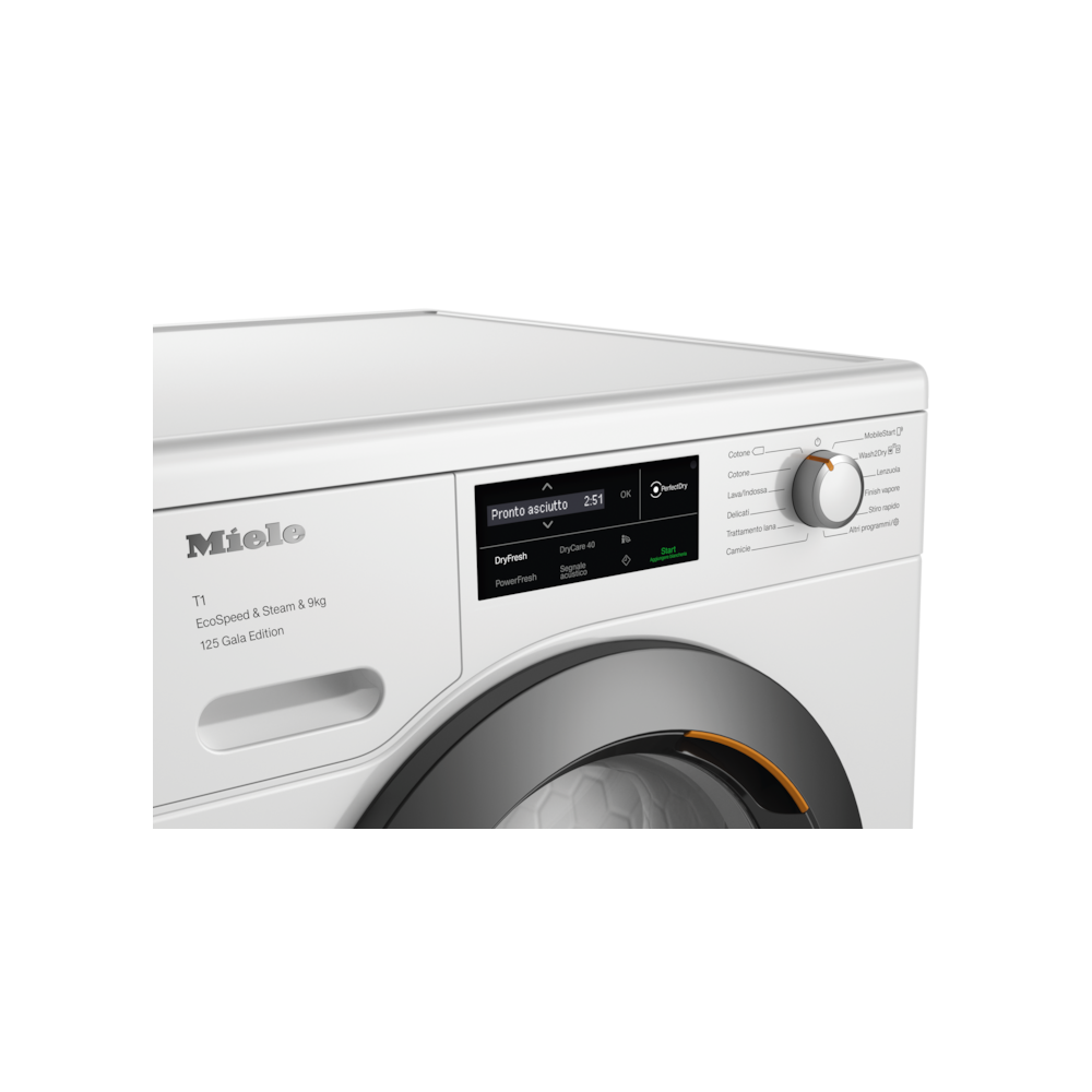 "Design elegante asciugatrice Miele TCL680WP 125"