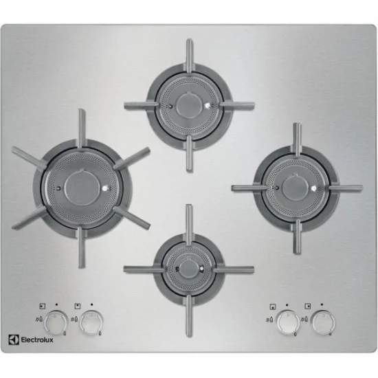 "Piano cottura a gas Electrolux PQF645UOX con fiamma verticale"