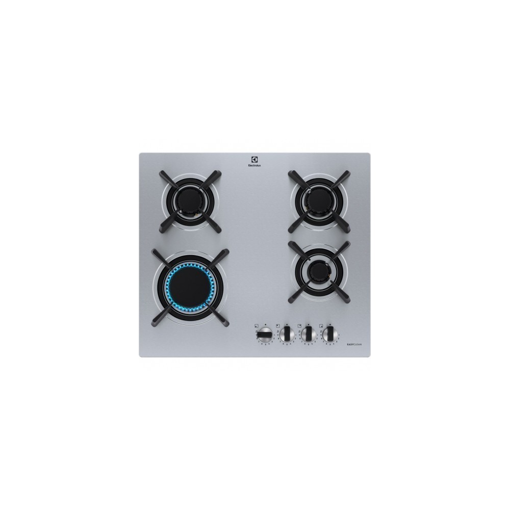 "Piano cottura a gas Electrolux KGU643723Z con fiamma verticale"