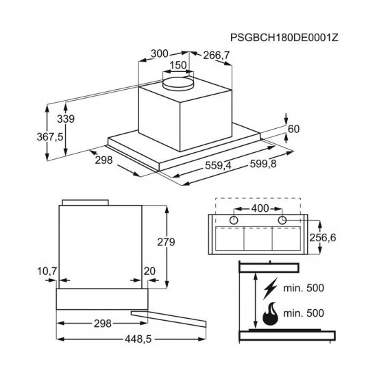 Electrolux LFP326X Integrated hood 60cm | Duegstore.com