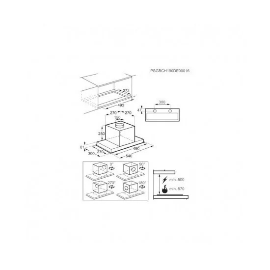Electrolux LFG716X Einbauhaube 54cm Hob2Hood Duegstore.com