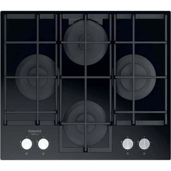 Hotpoint Ariston HAGS 61F/BK 1 |60 cm großes Kochfeld mit 4 Brennern aus schwarzem Kristallglas | Duegstore.com