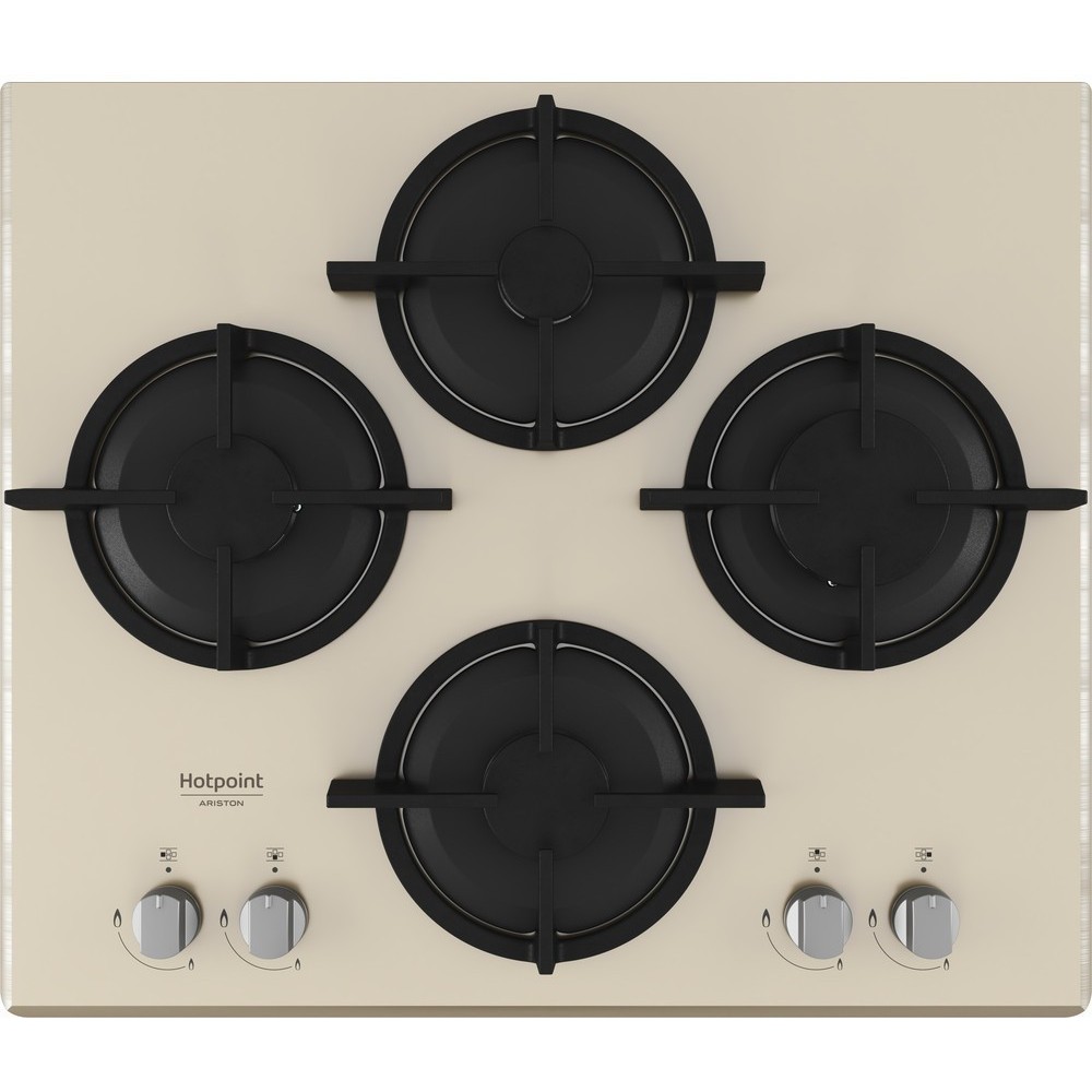 Hotpoint Ariston HAGD 61S/CH | Piano Cottura Diamond 60cm 4 Fuochi Vetro Champagne | Duegstore.com