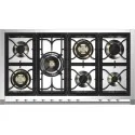 Cocina de acero ASCOT 120 Cocina de acero inoxidable Instalación gratuita con hornos profesionales : Botones y pasamanos acabados - cromo c, CONFIGURACIÓN - 1 x 1 kW – 2 x 1,8 kW – 1 x 3 kW – 2 x 3,6 kW – 1 x 6 kW