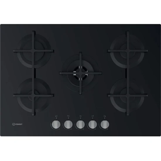 Piano Cottura Gas Indesit ING 72T/BK 75cm 5 Fuochi Vetro | Offerte Duegstore