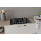 Table de cuisson à gaz Indesit ING 72T/BK 75 cm 5 feux vitrocéramiques | Offres Duegstore
