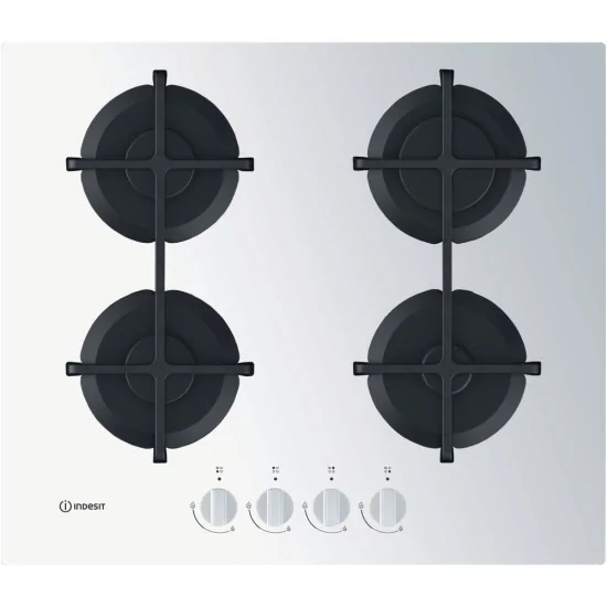 Gas Kochen Boden Indesit ING 61T/WH 60cm 4 Weißglas Kocher | Duegstore Angebote