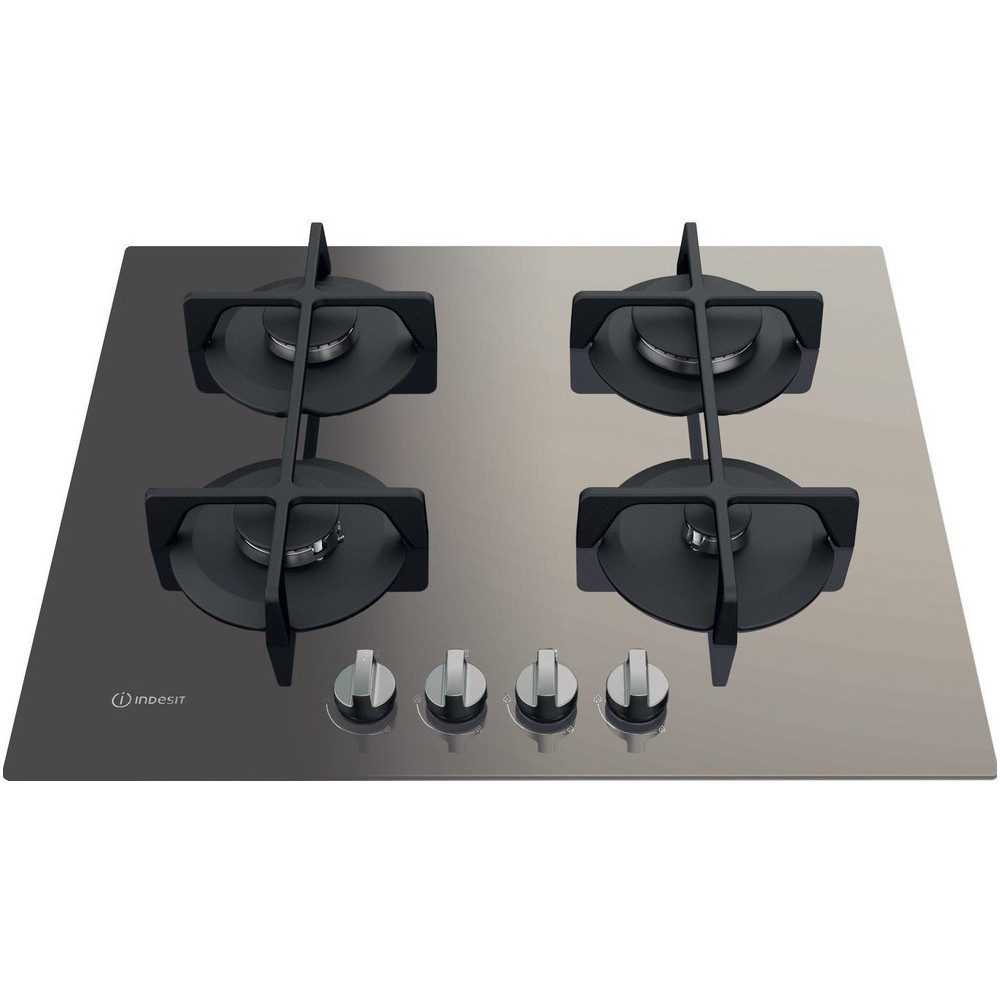 Cottura Gas Indesit ING 61T/TD 60cm 4 Fuochi Vetro Tortora | Angebote Duegstore