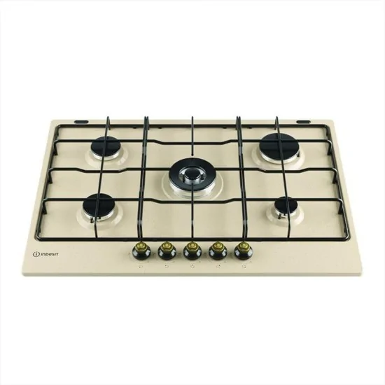 Indesit TH 752 /I (AV) 75 см Ivory - Газовая варочная панель с 5 конфорками | Duegstore