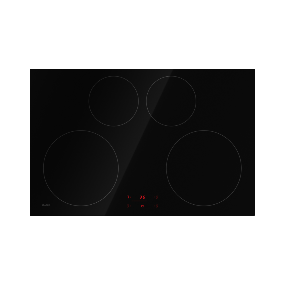 Induction plan Asko Hi 2841 FBG1 Black Shiny 80 cm | Duegstore