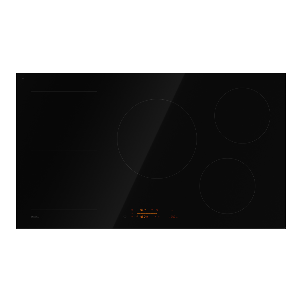 Plan d'induction Asko Bonjour 5952 FBG1 Noir brillant, 90 cm | Installer. flush | Duegstore