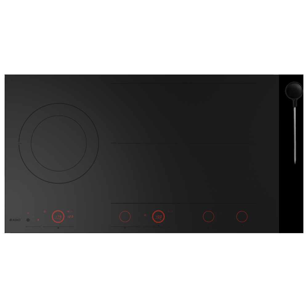 Индукционный план Askohid 925 MC Celsius Black, 90 см | Черные стальные профили | Duegstore