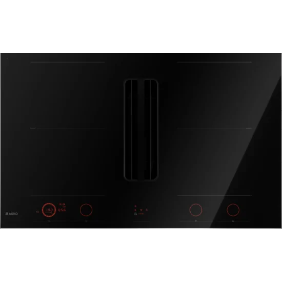 Plan d'induction Asko HIHD 854 GM Style | Hotte intégrée | Verre noir 83 cm | Duegstore
