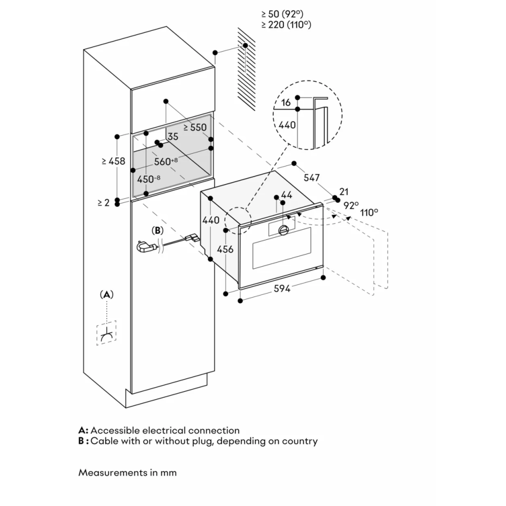 GAGGENAU GS 250 130 Ofen Dampf 60x45cm Sterling - Tank - Richtig