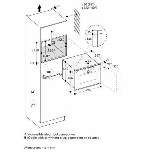 GAGGENAU GM 250 130 Microonde 60x45cm Стерлинг - 21L - Правая дверь