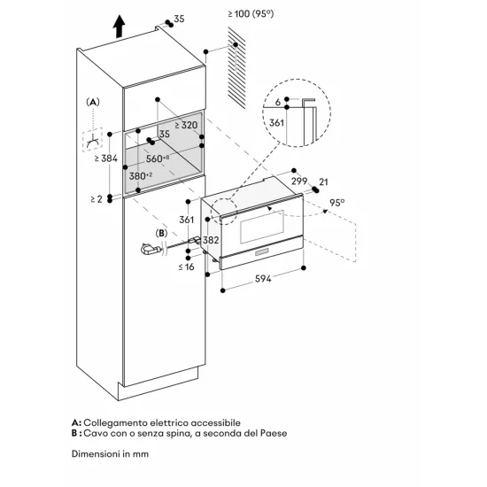 GAGGENAU GM 221 130 Microonde 60x38cm Sterling - 21L - Porte gauche