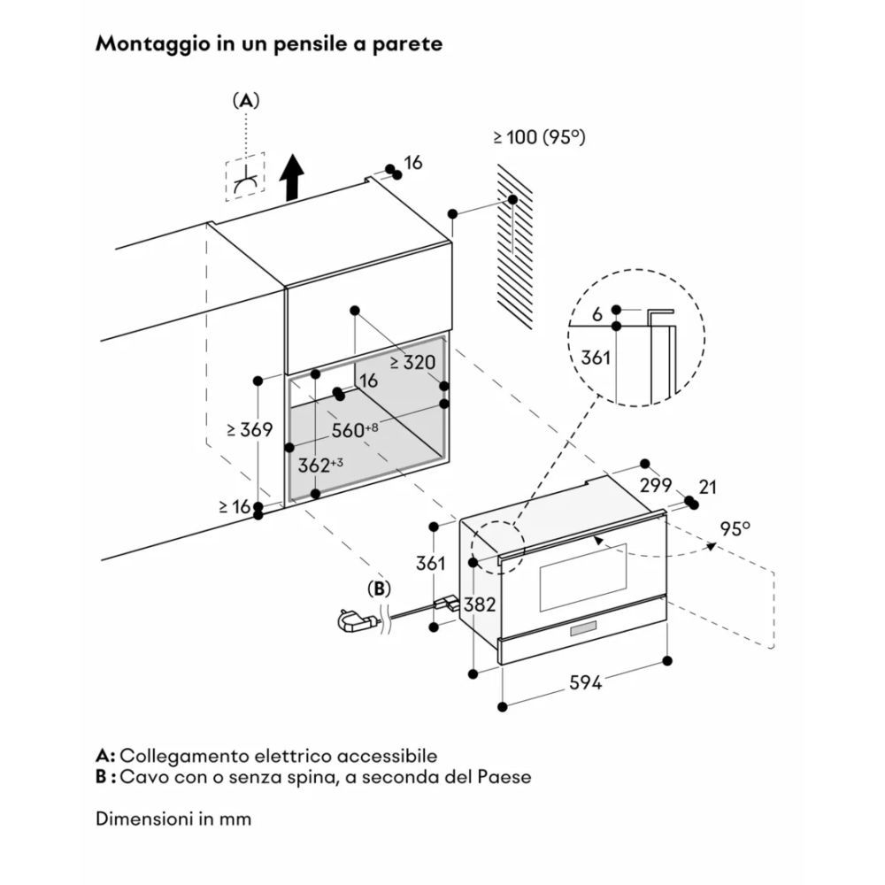 GAGGENAU GM 221 130 Microonde 60x38cm Sterling - 21L - Porta Sinistra